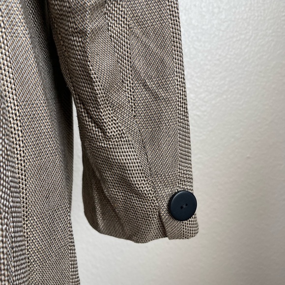 Christian Dior Blazer Jacket buttons no collar shoulder pads pockets checker - Picture 7 of 12